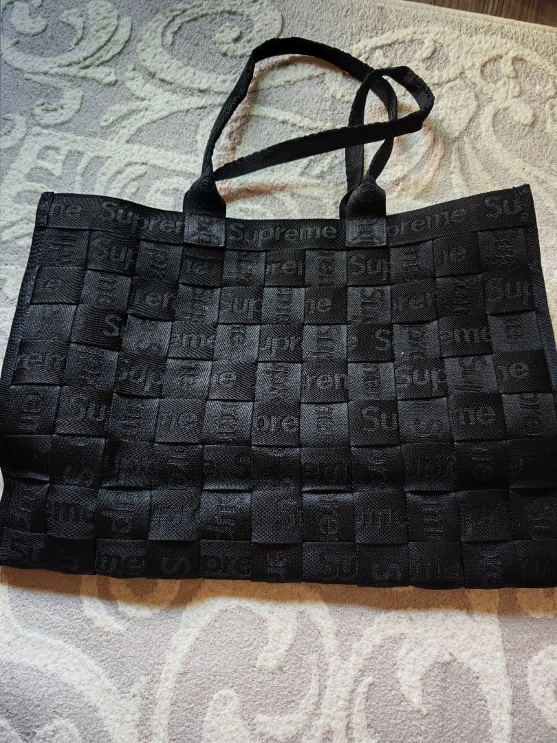 シュプリーム トートバッグ Supreme Woven Tote 美品 ブラック - メルカリ