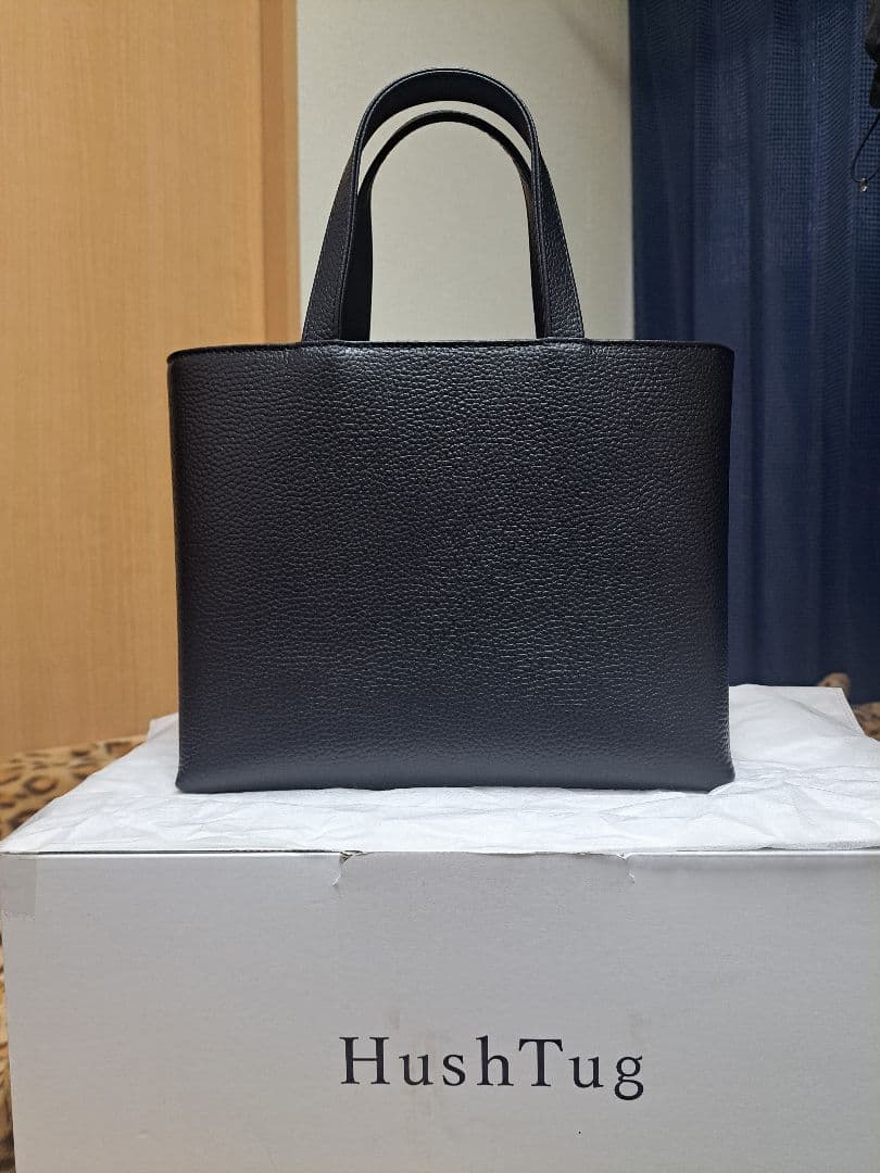 HushTug　レザージップミニトート ジップミニトート ブラック – HushTug