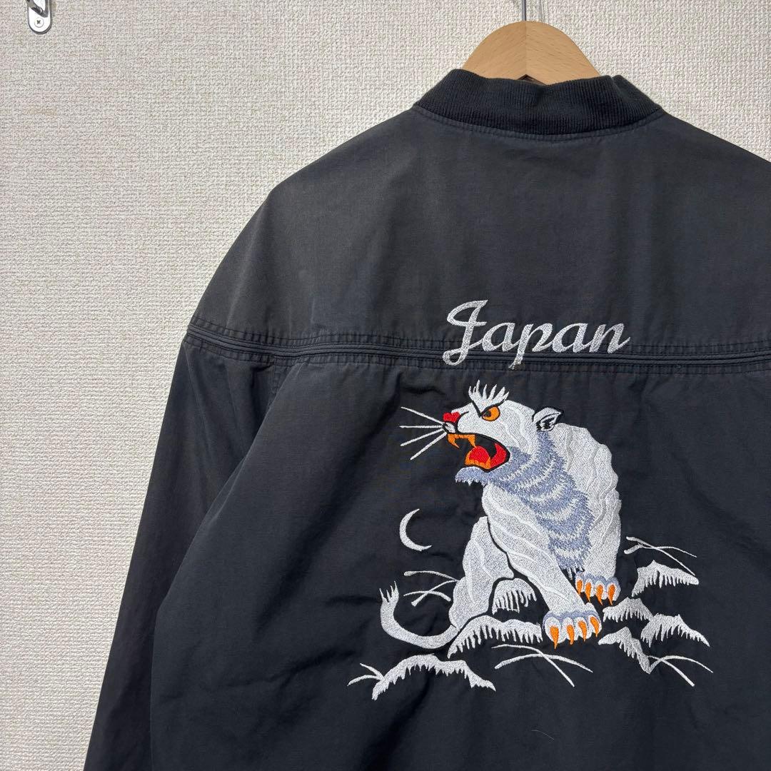アメリカ古着　ダービージャケット　刺繍　スカジャン　 XL 3586 絡繰魂 ワンピース コラボ モンキー ディー ルフィー ヒトヒトの実 幻