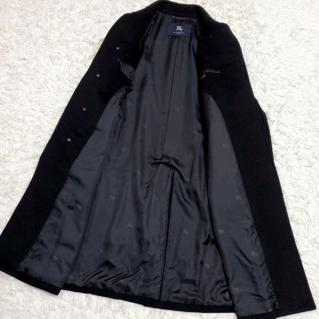 極美品 M バーバリー ラグランスリーブコート カシミヤ100 ブラック