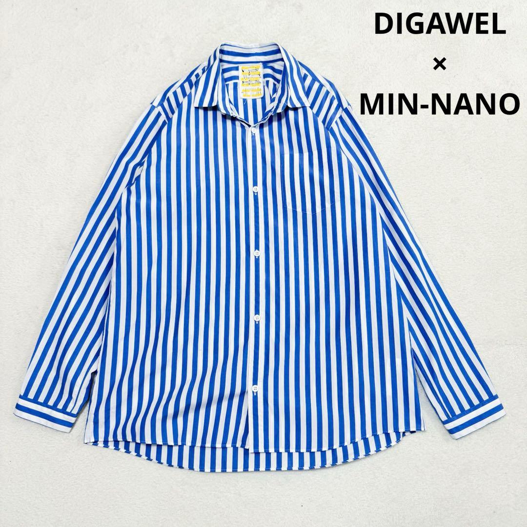 美品 ディガウェル ミンナノ コラボ ストライプ シャツ ブルー 2サイズ 希少 MIN-NANO】Oversized Stripe Shirt – DIGAWEL ONLINE STORE