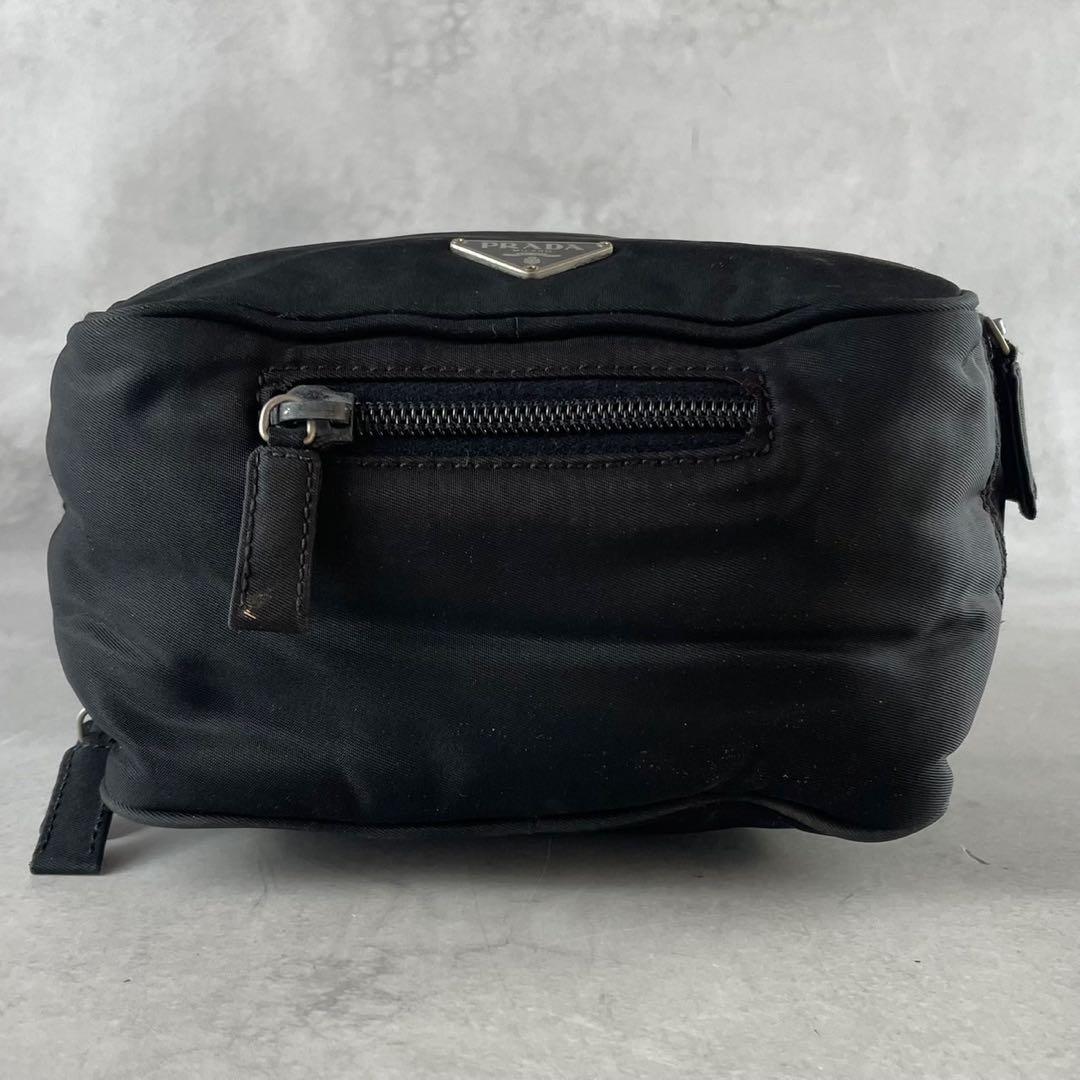 美品✨PRADA ショルダーバッグ ウエスト 2way ナイロン 三角ロゴ 黒
