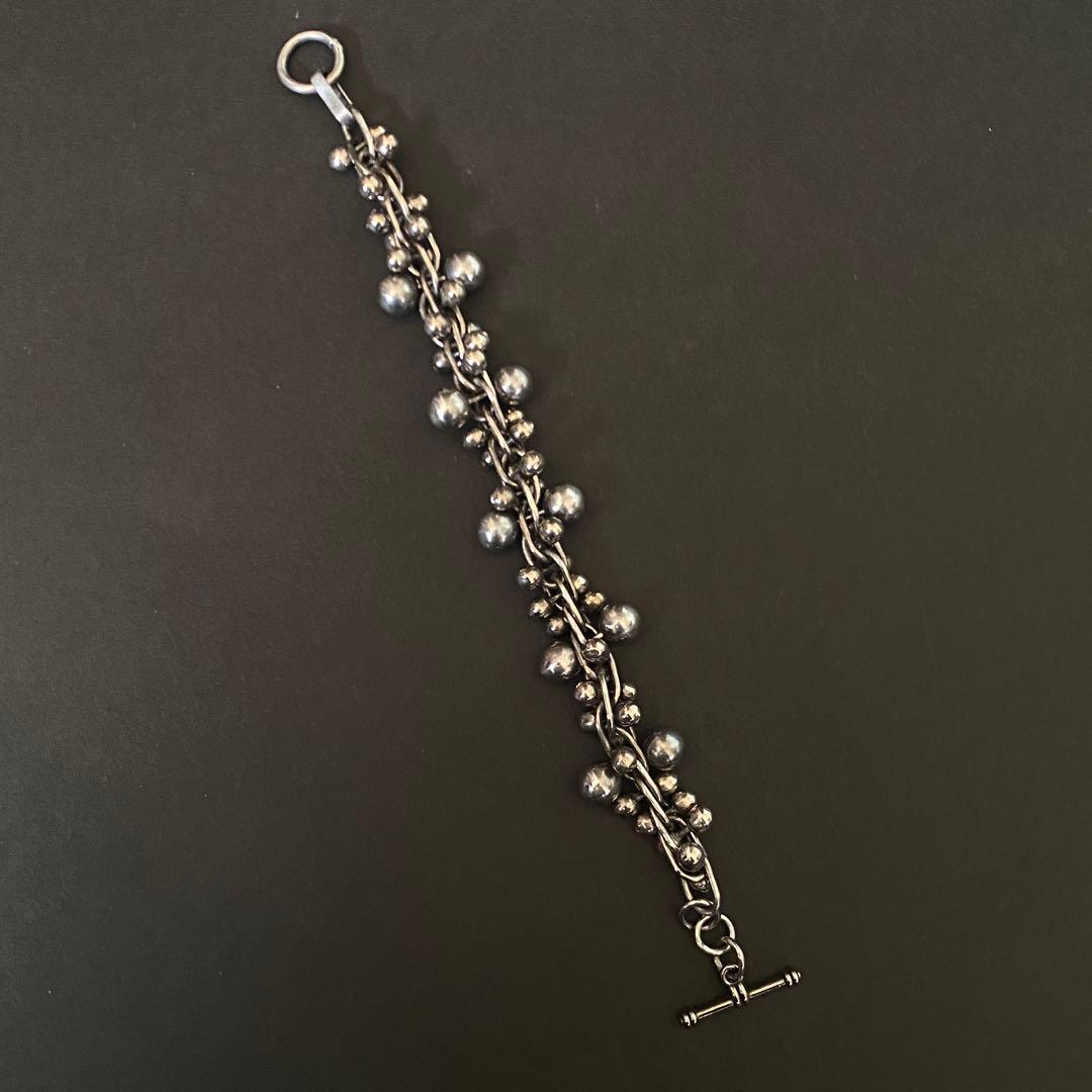 Vintage メキシコ シルバー パール DNA ブレスレット 8mm玉 - メルカリ