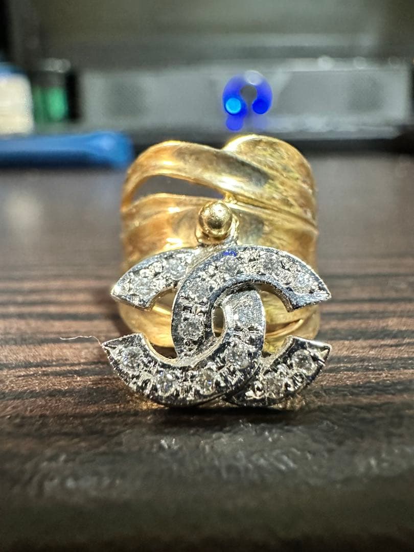 シャネル リング 真贋不明 4号 即納！ 【CHANEL シャネル】 カメリア マリッジリング 関税込 (CHANEL