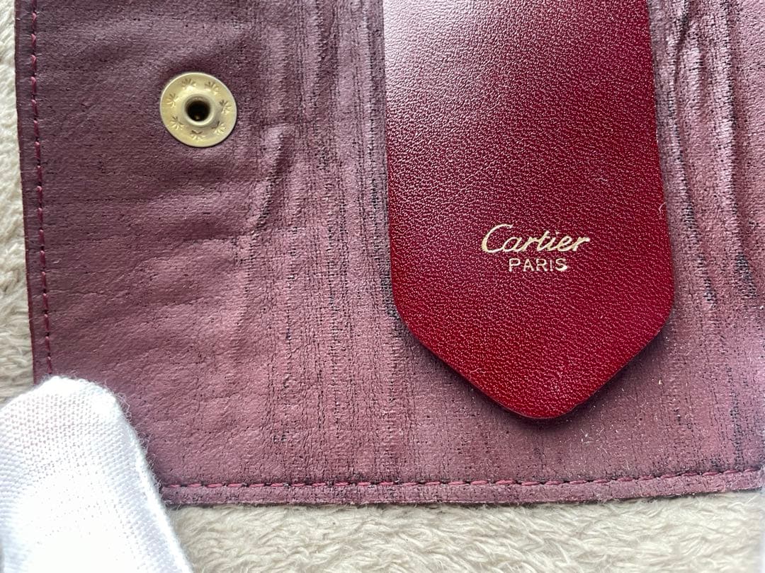 Cartier バーガンディ レザーキーケース - メルカリ
