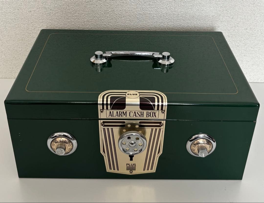 ALALRM CASH BOX 金庫 レトロ アンティーク 昭和 PLUS アラームキャッシュボックス 手提げ金庫 昭和レトロ アンティーク