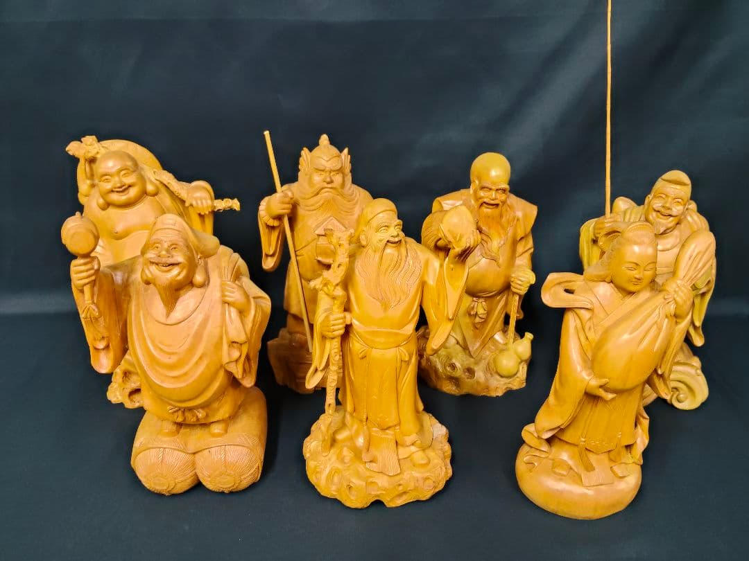 ​七福神 木彫り 置物 全7体揃い 恵比寿 大黒天 弁財天 七福神 木彫り 置物 全7体揃い 恵比寿 大黒天 弁財天 - メルカリ