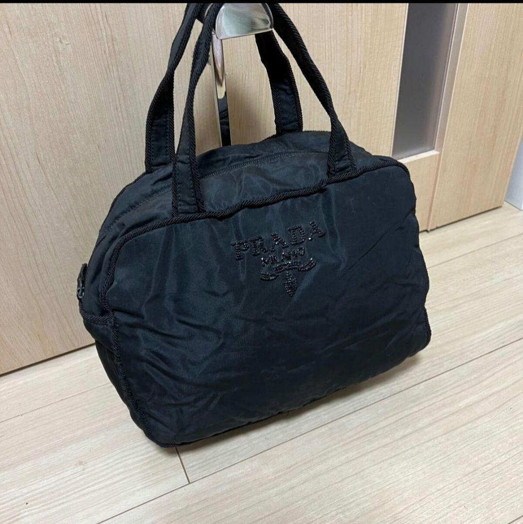 プラダビーズ刺繍バッグ、PRADA、プラダボストンバッグ、ハンドバッグ PRADA（プラダ） 新品同様 ナイロン ビーズ刺繍 2WAY ハンドバッグ