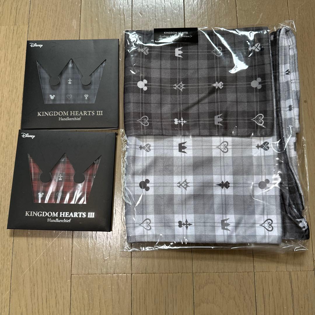 【未開封】キングダムハーツ モノグラム柄ハンカチ2種&クッションカバー セット KINGDOM HEARTS 20th ANNIVERSARY Collection Book produced by
