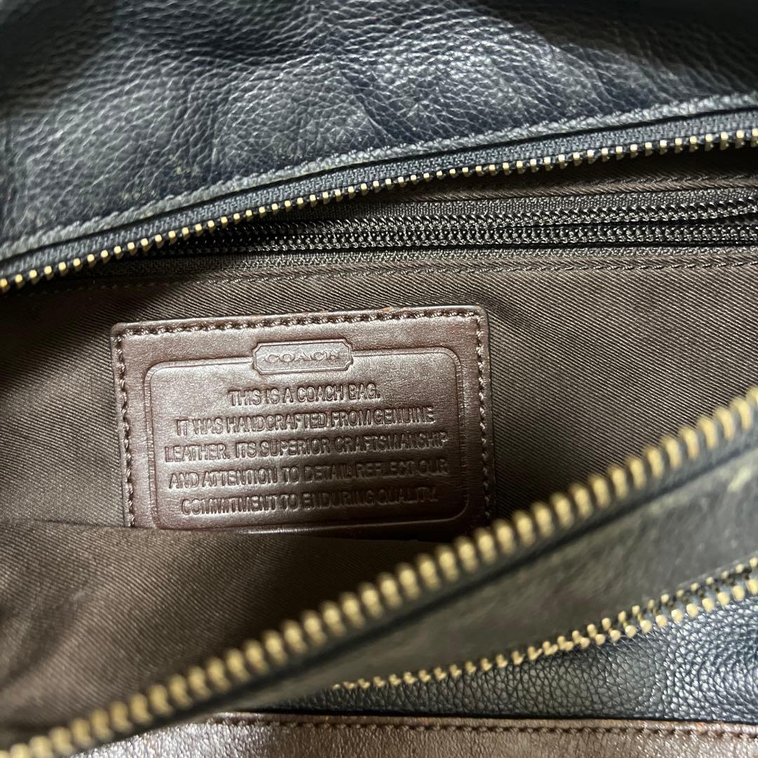 最終値下げCOACH 本革 ボディバッグ ネイビー L108286927 - バッグお
