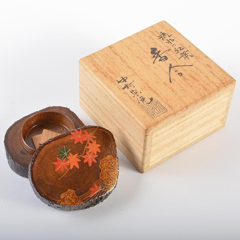 茶道具中村宗悦作玄々斎好金蒔絵筆柿香合共布共箱V7088
