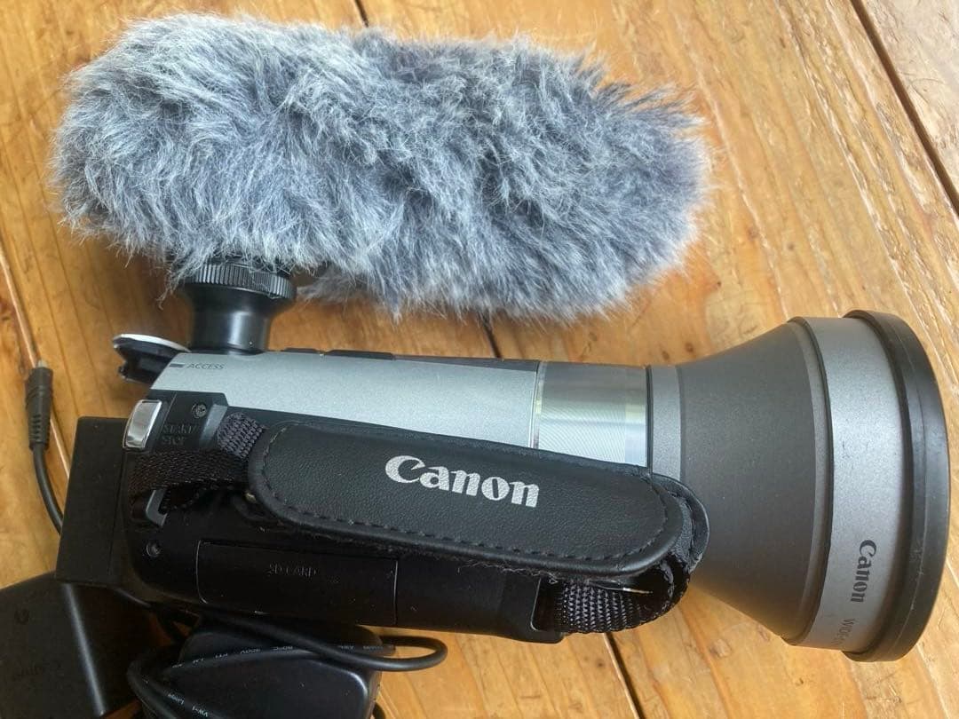 Canon IVIS HF M51 ビデオカメラ 充電器 幅広レンズ 集音マイクの通販