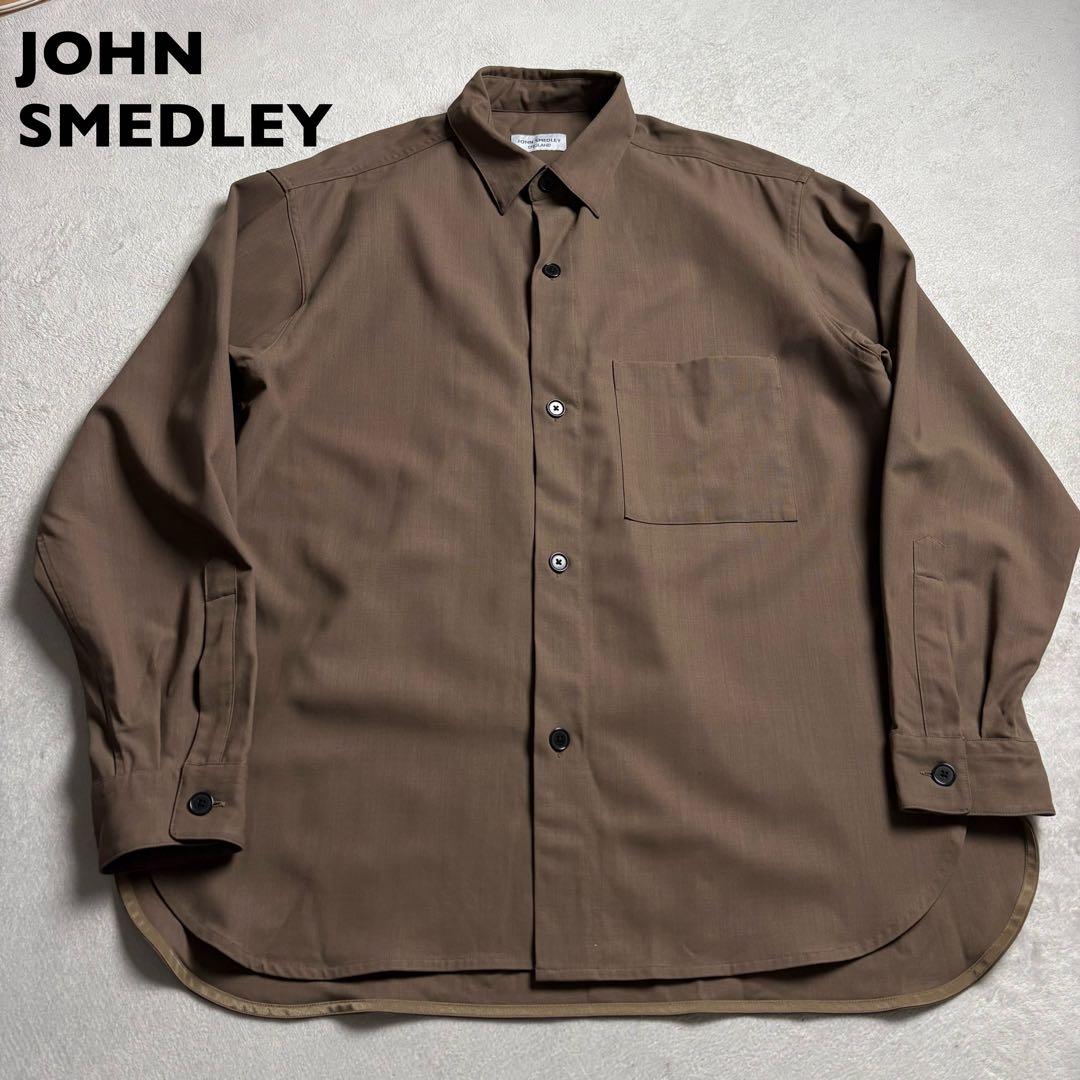 JOHN SMEDLEY ウールギャバジン　ストレッチシャツ　リラックスフィット JOHN SMEDLEY ウールギャバジン ストレッチシャツ リラックスフィット