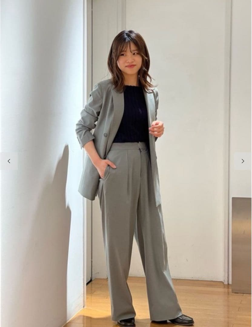 (現行品)スーツセレクト　ダブルスーツパンツセットアップ　洗える　ストレッチ SUIT SELECT セットアップ 「すぐ着られるパンツ裾上げ済仕様