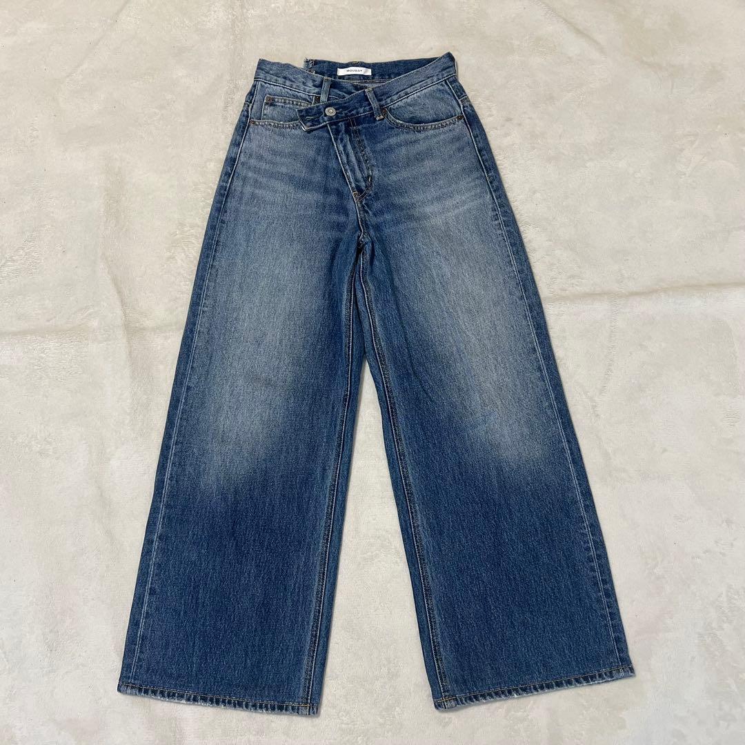 【美品】MOUSSY CROSS WAIST STRAIGHT SIZE1 Cross Waist Wide Straight – MOUSSY