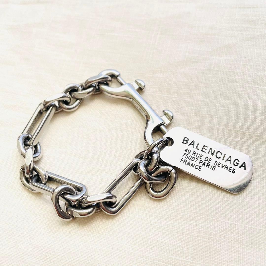 BALENCIAGA ブレスレット Tags カラビナ　バレンシアガ　タグ　M 関税込【BALENCIAGA】Tag カラビナブレスレット (BALENCIAGA