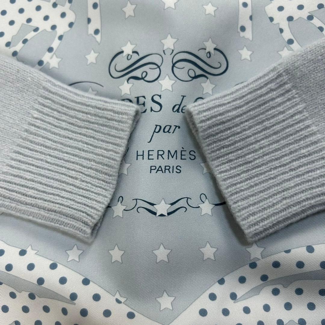 5687【美品】エルメス☆シルク切替セーター BRIDES de GALA