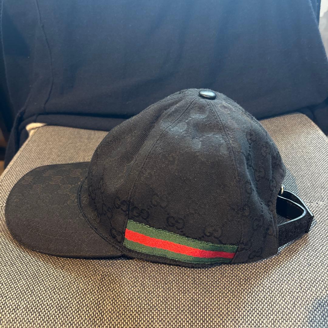 GUCCI キャップ m 総柄 黒 ブラックの通販はau PAY マーケット - 輸入