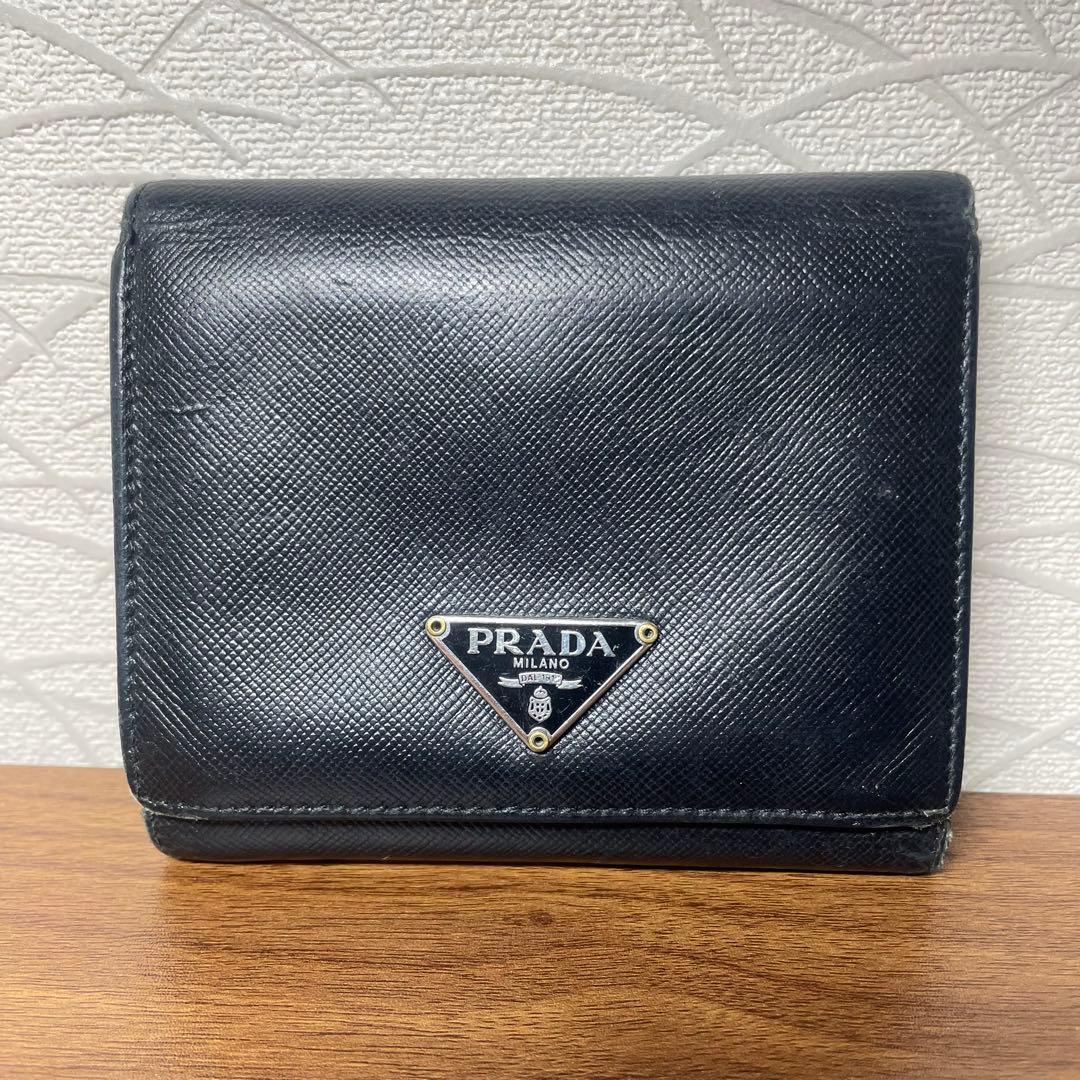 PRADA サフィアーノ 三つ折り財布 ブラック 正規品 楽天市場】【大開運日ポイント10倍！3/5迄】PRADA プラダ サフィアーノ