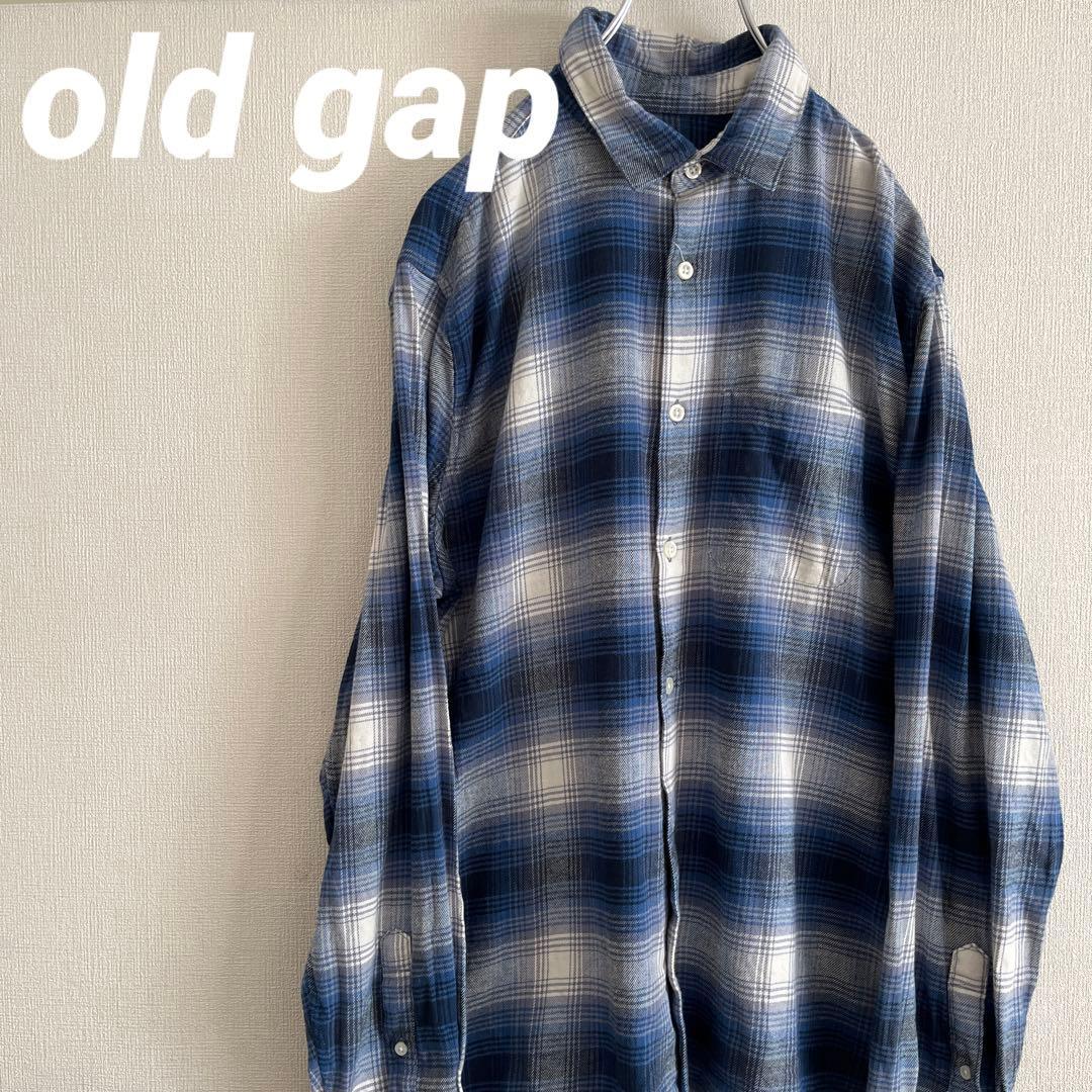 希少 old gap オンブレチェックシャツ ネルシャツ長袖 - メルカリ