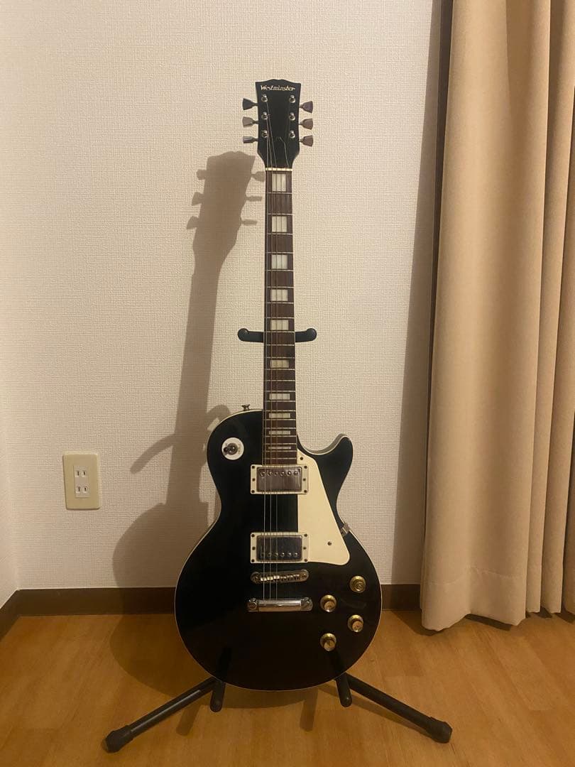 Westminster ブラック エレキギター レスポールスタイル Epiphone Les Paul Custom Ebony エレキギター 初心者14点セット【VOX