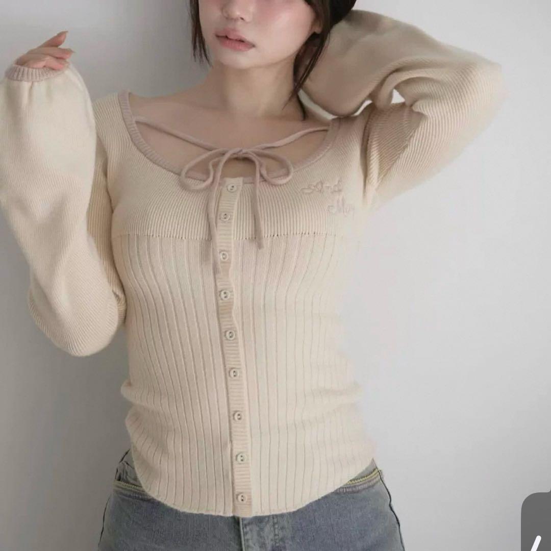 andmary Sonique knit tops ivory AM1522