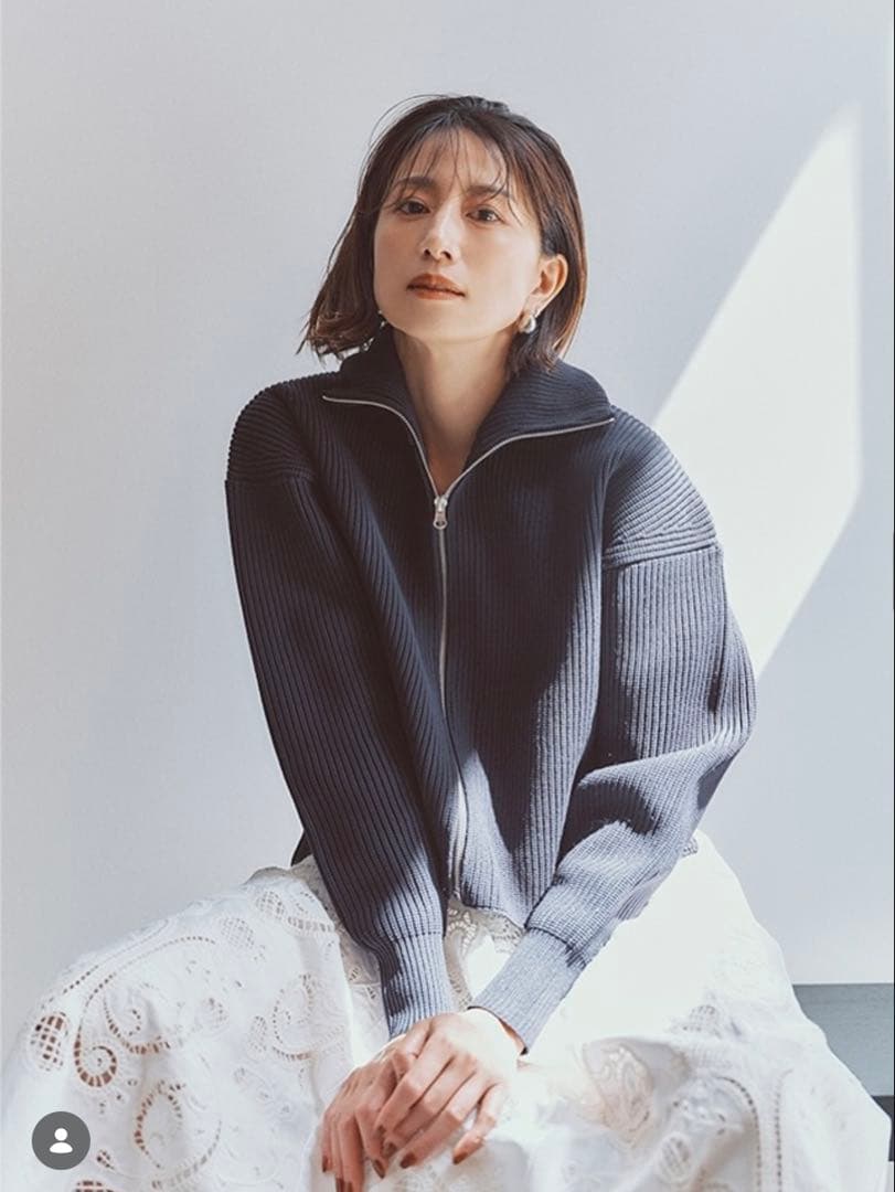 FORME ジップニットカーディガン ネイビー