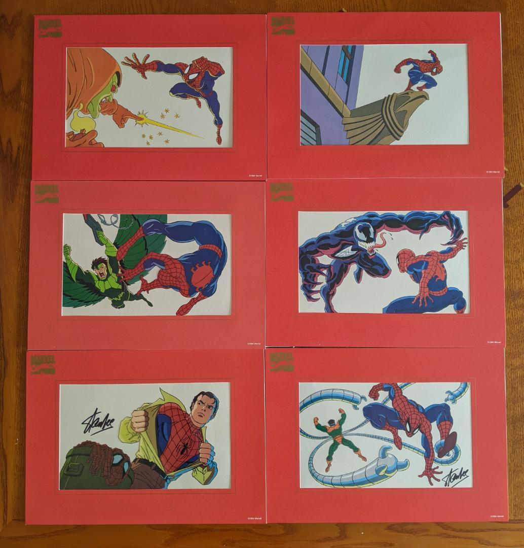 スパイダーマン　セル画　スタン・リーサイン入り2枚+4枚 スパイダーマン セル画 スタン・リーサイン入り2枚+4枚 スパイダーマン