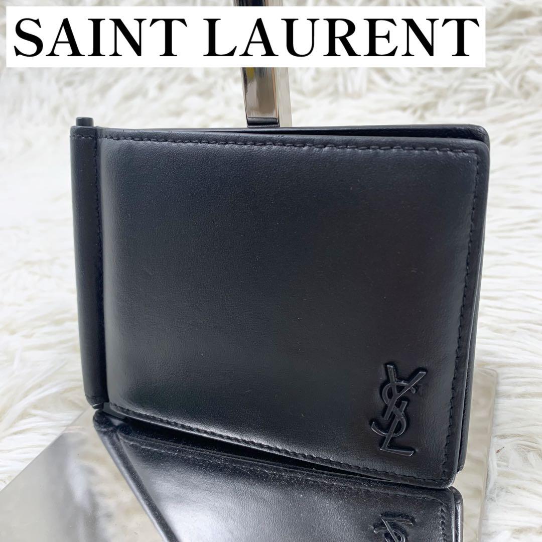 【✨極美品✨】 サンローラン カサンドラ マネークリップ ブラック SAINT LAURENT サンローラン カサンドラロゴ カードケース ブラック