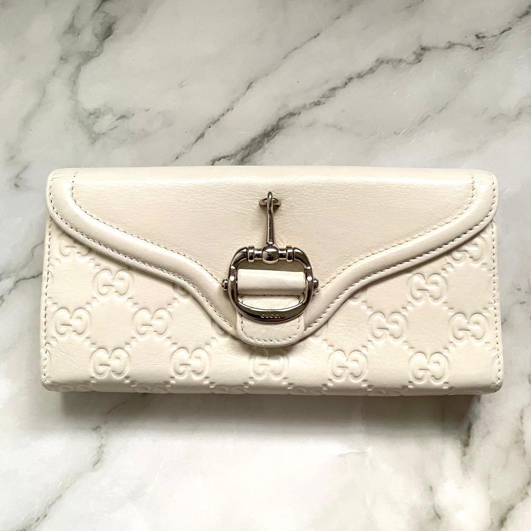 GUCCI グッチ　長財布　ホースビット　美品　2つ折り財布　0113-⑦ GUCCI（グッチ） 2つ折り長財布 035・1408・2097 ブラック ピグスキン