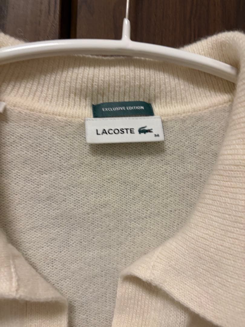 SNIDEL LACOSTE スキッパーニットプルオーバー ホワイト - メルカリ