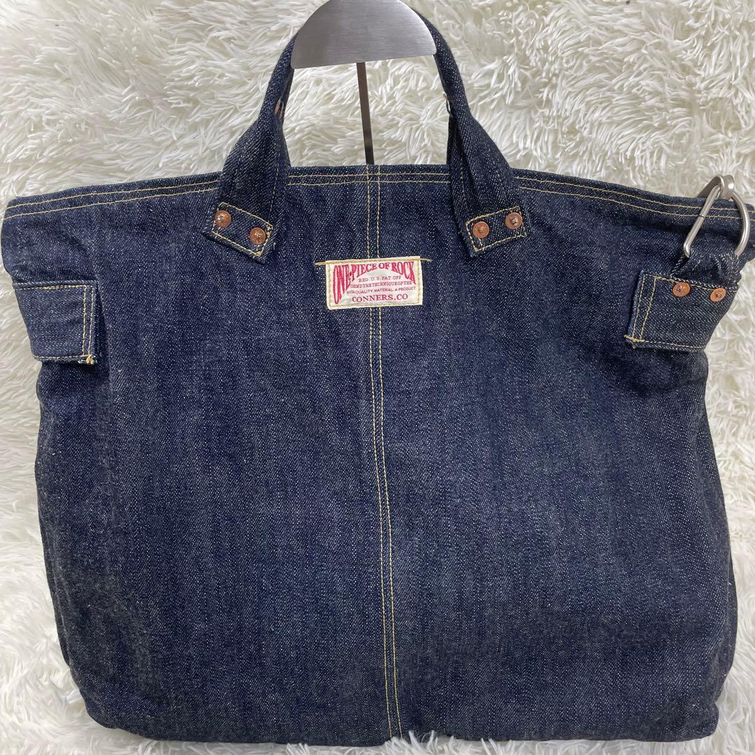 美品✨　ワンピースオブロック　ヘルメットバッグ　デニム　ショルダーバッグ ONE-PIECE OF ROCK ORIGINAL HELMET BAG 2サイズリリース