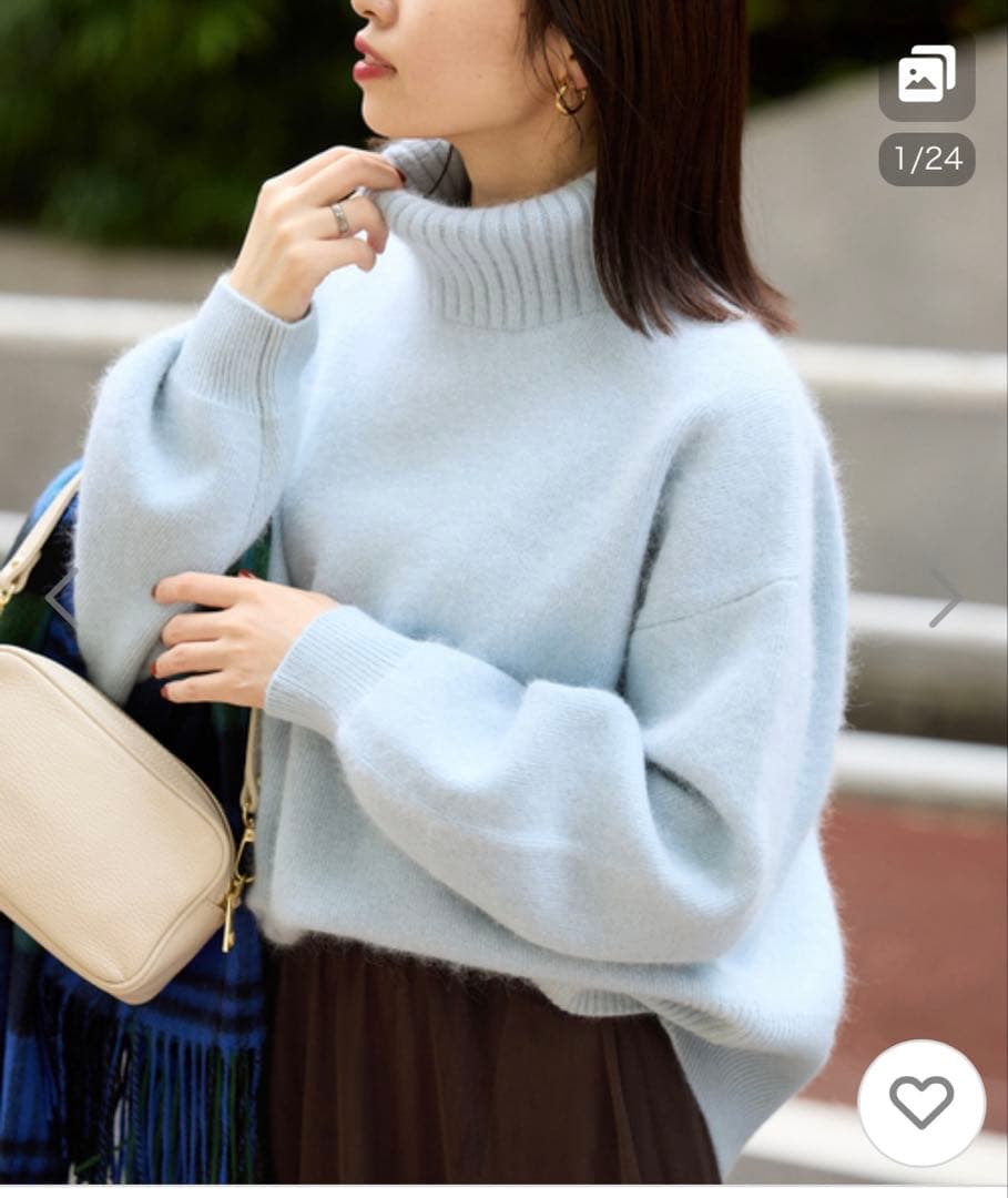 【SLOBE IENA】ウォッシャブルファーリーダブルフェイスタートルニット 追加》ウォッシャブルファーリーダブルフェイスタートルニット｜フォー