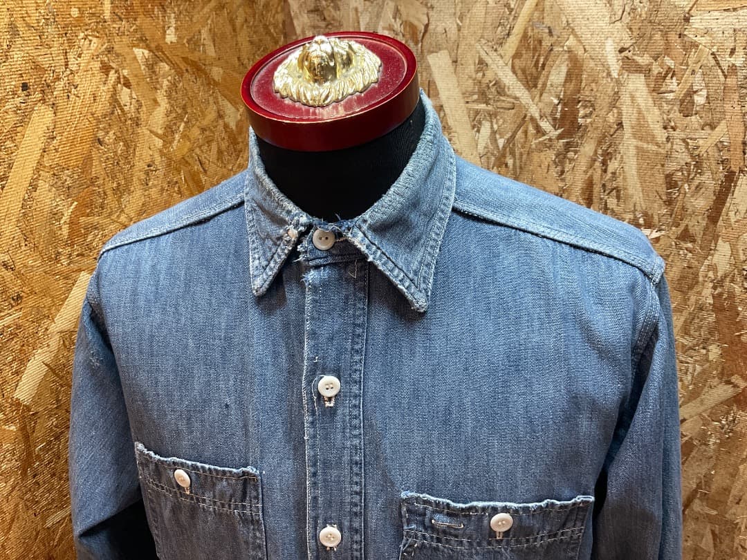 HERCULES 50s L/S DENIM WORK SHIRTS マチ付 - メルカリ