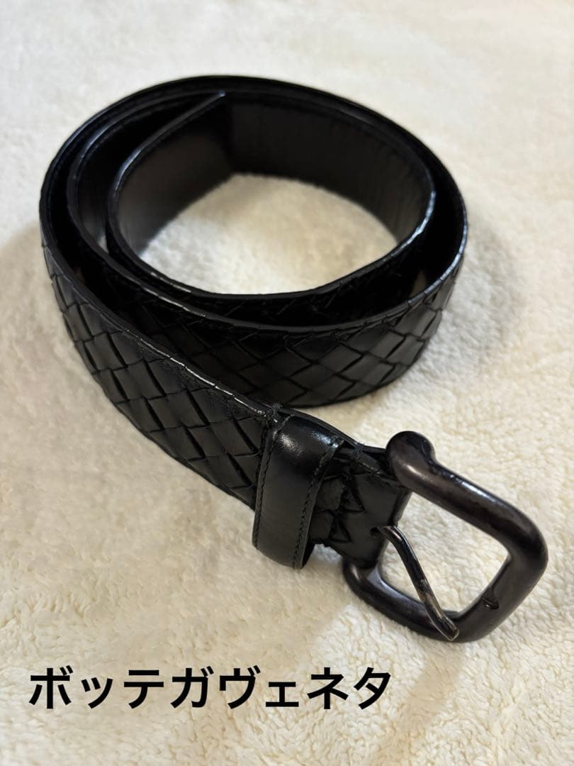 【gen】ボッテガヴェネタ　ベルト　正規品　メンズベルト ボッテガヴェネタ BOTTEGA VENETA ベルト 2サイズ メンズ ブラック