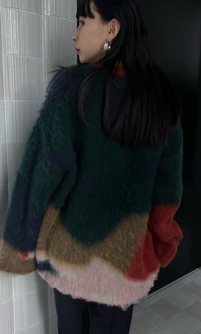 Ameri LITTLE FUNNY FACE SHAGGY KNIT TOP - メルカリ