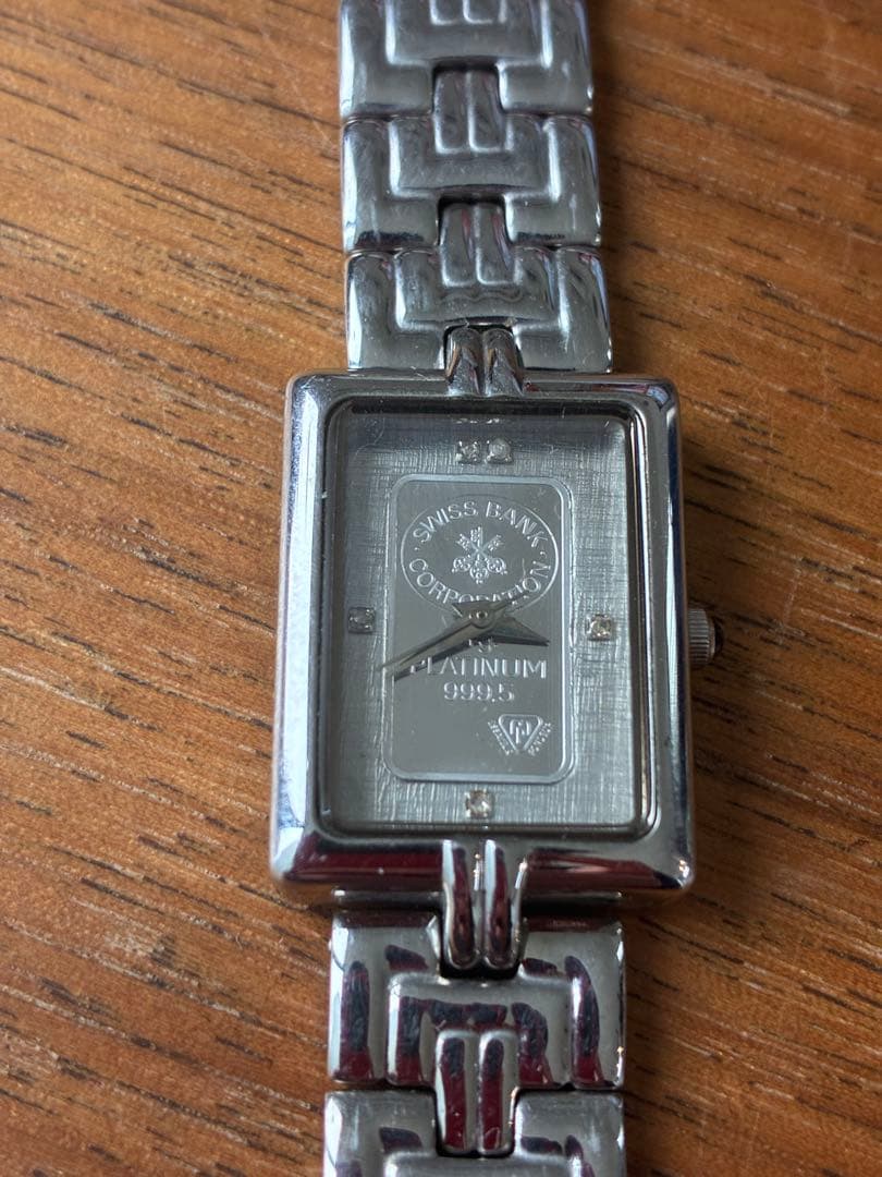 エルジン　プラチナ　インゴット　時計　稼働品　シルバー　ゴールド　純金　高騰中 ELGIN FK-577-R エルジン 腕時計 メンズ インゴット 24K ゴールド文字