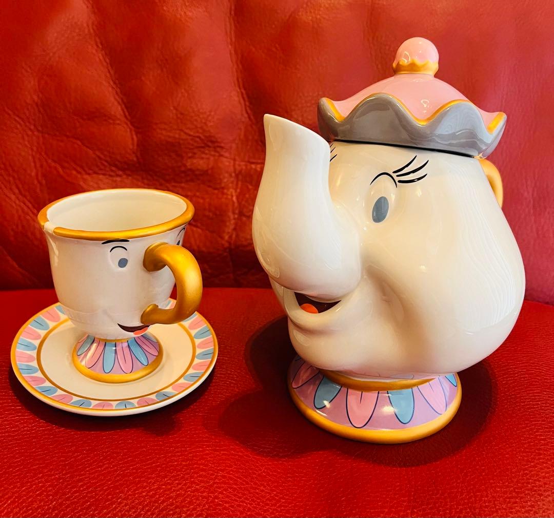 美品】美女と野獣 ポット夫人チップティーセット ディズニー - メルカリ
