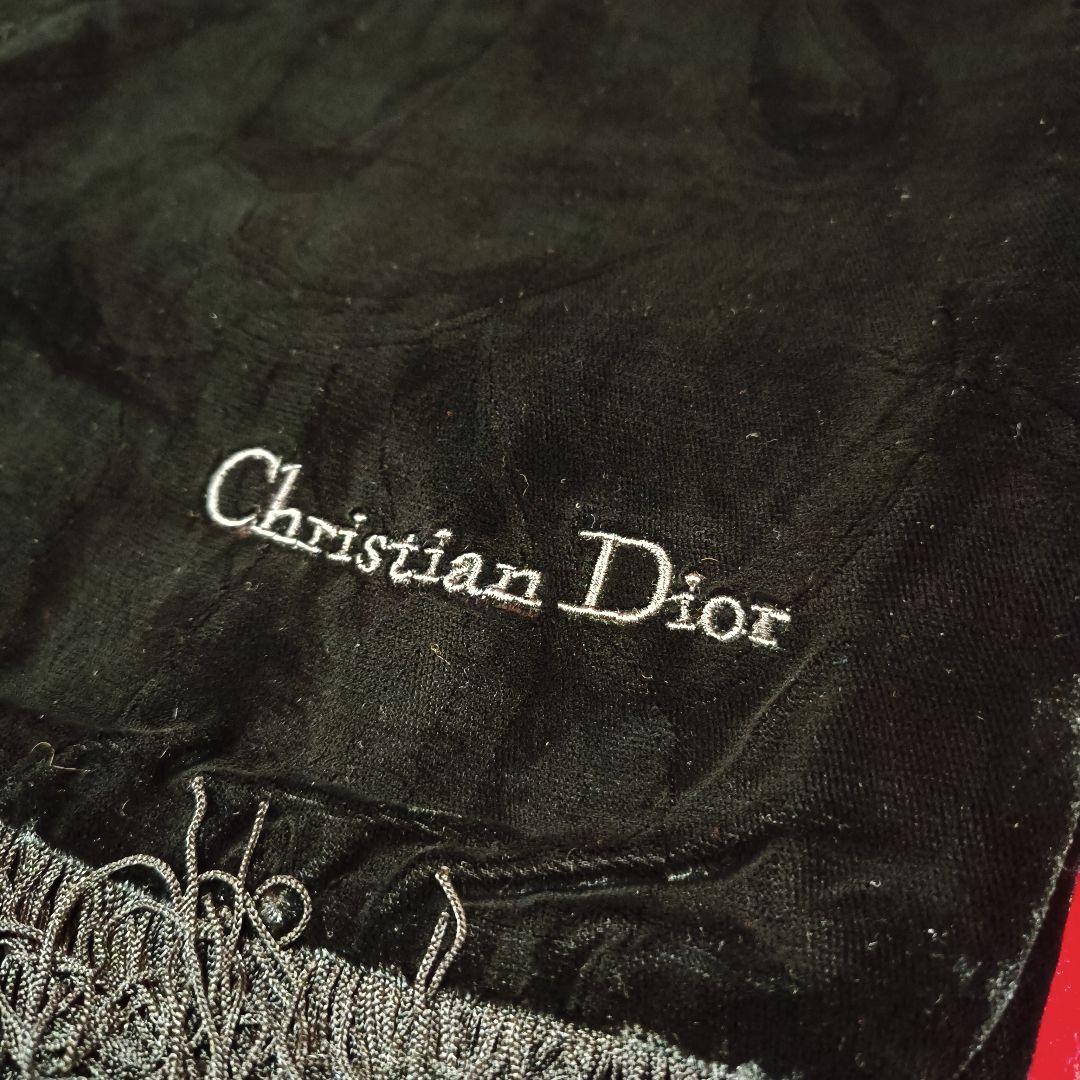 美品　クリスチャンディオール ブラック　ベルベット ストール　ショール 中古・古着通販】Christian Dior (クリスチャン ディオール) シルク