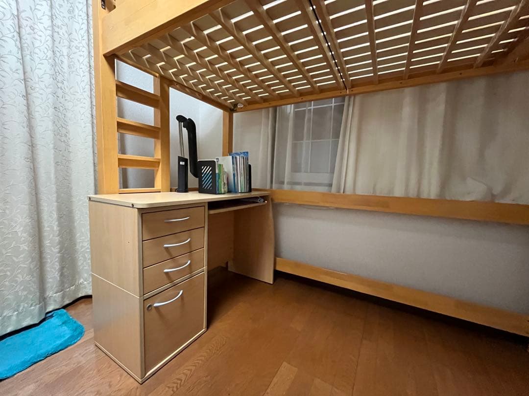 頑丈 G☆SOLID ロフトベッド はしご付き木製 ※静岡市（富士川近く）お