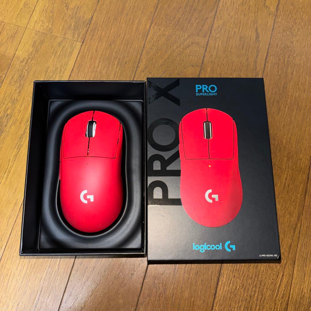 G PRO X SUPERLIGHT レッド ロジクール PRO X SUPERLIGHT Wireless Gaming Mouse G-PPD-003WL-RD