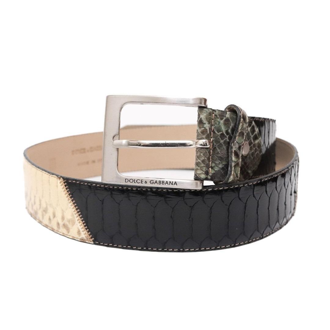 DOLCE&GABBANA ドルガバ　ベルト　レザー　ヘビ柄　パイソン　ブラック modescape_rc-itz9p4let9k1-xvn5
