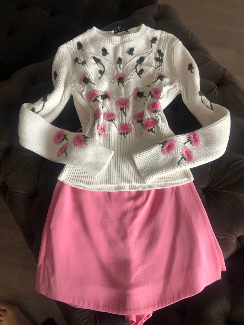 VALENTINO☆ヴァレンティノ☆エンブロイダーリーフローラル ニット