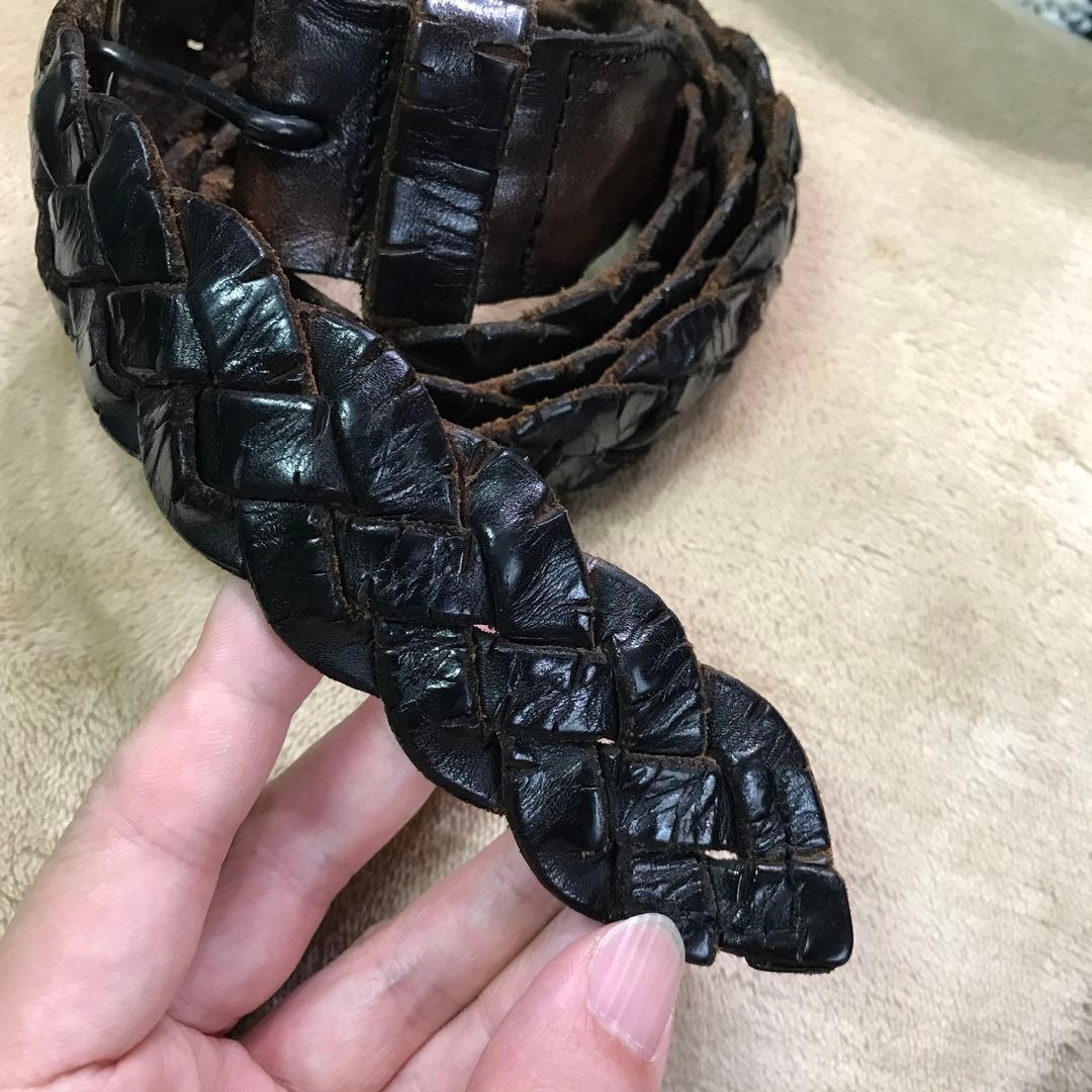 希少！ Number Nine ナンバーナイン レザー編み込みベルト 黒