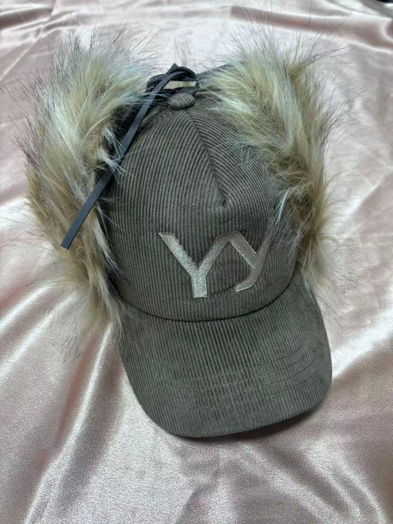 Open YY ファー付きコーデュロイキャップ OPEN YY】FAUX FUR CORDUROY EARFLAP CAP◇ aespa着用 (OPEN