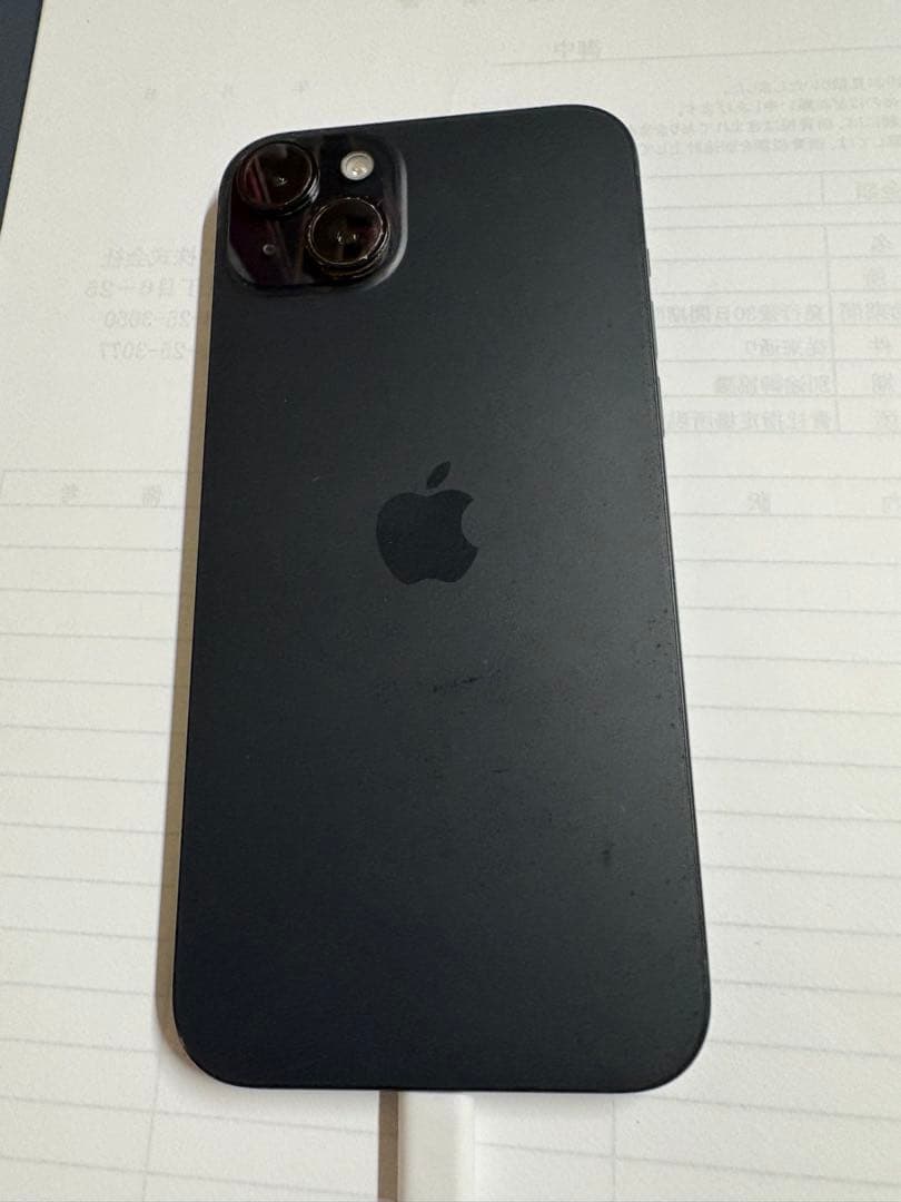 Apple iPhone15ブラック画面にひびあり
