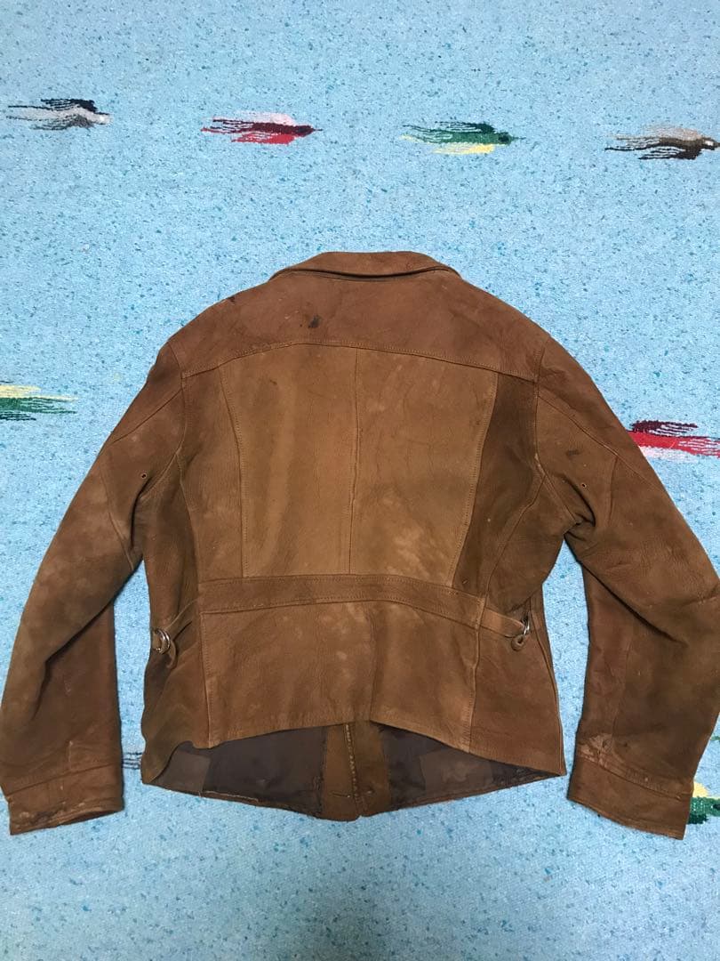 1940's ヌバック×スムースレザー切り替え ツートーンレザージャケット