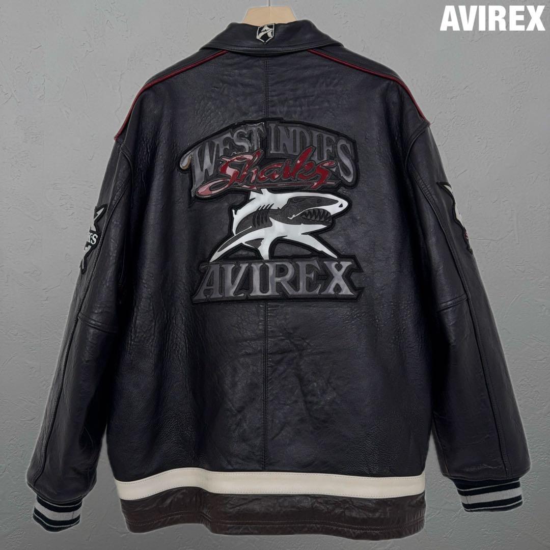 AVIREX 90s ビンテージ オールレザー バーシティジャケット スタジャン