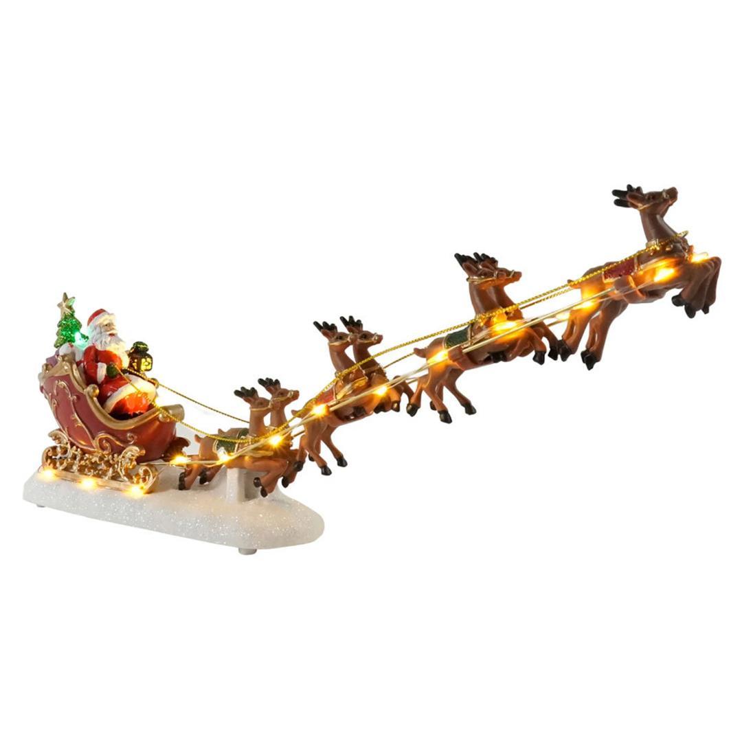サンタさんと、まさに飛ぼうとしてるトナカイ クリスマス オルゴール