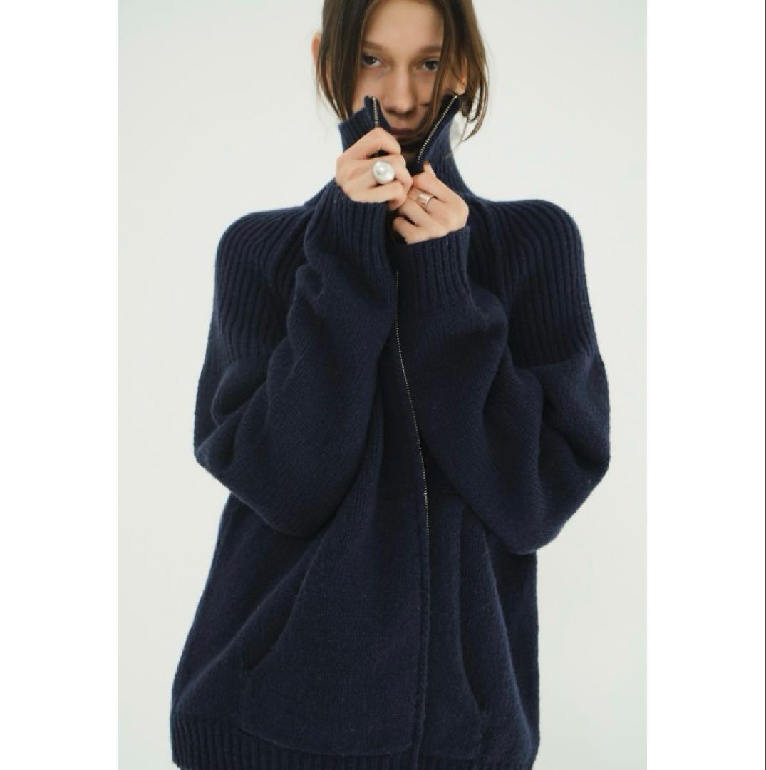 トップス CLANE POCKET ZIP KNIT TOPS クラネ CLANE POCKET ZIP KNIT TOPS （GRAY） -ファッション通販